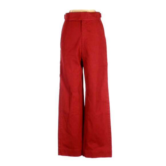 LACAUSA Deep Bright Red High Waisted Straight Pants 2 - Picture 1 of 4